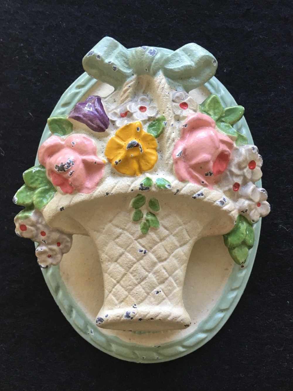Vintage Flower Basket Door Knocker
